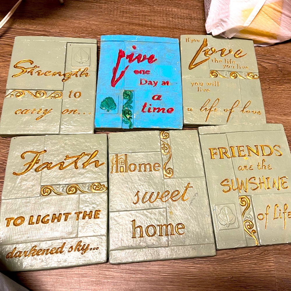 6 inspirational quote wall decor plaques